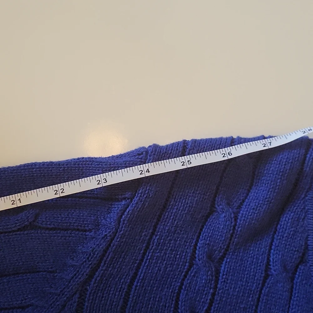Pre-owned Blue Woman Within Long Sleeve V-Neck Sweater - Picture 7 of 11